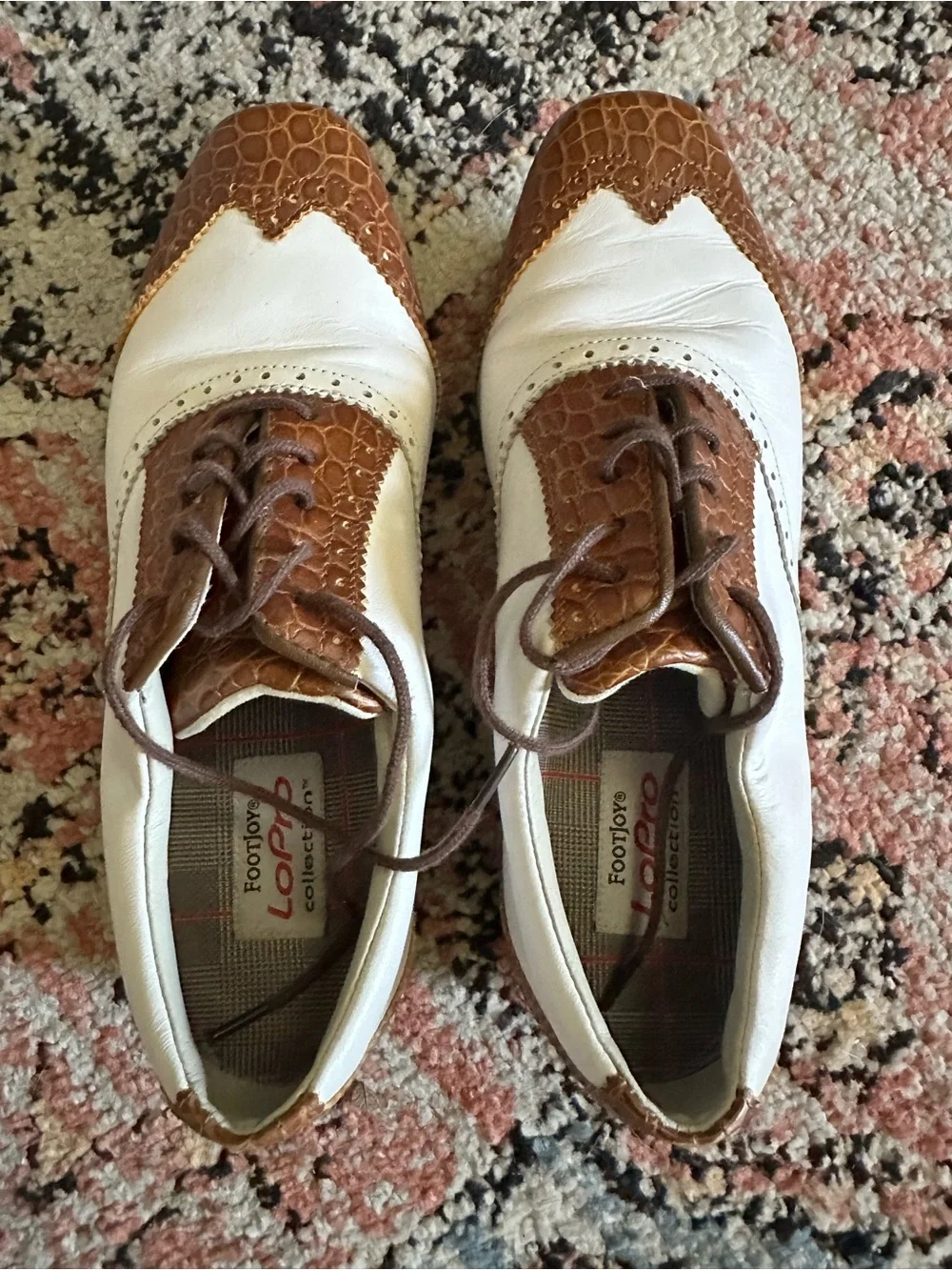 FootJoy LoPro Collection Women’s Wingtip Golf Shoes - Brown/White - Size 7M